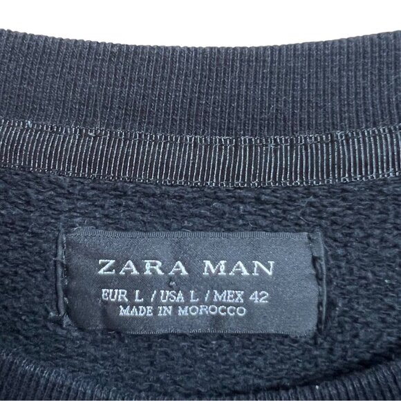 Zara Women Black Sweatshirt Skull Long Sleeves Cotton Size Large - Picture 3 of 8